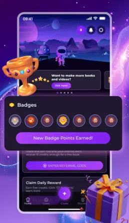 claim credits via rewards badges sharing